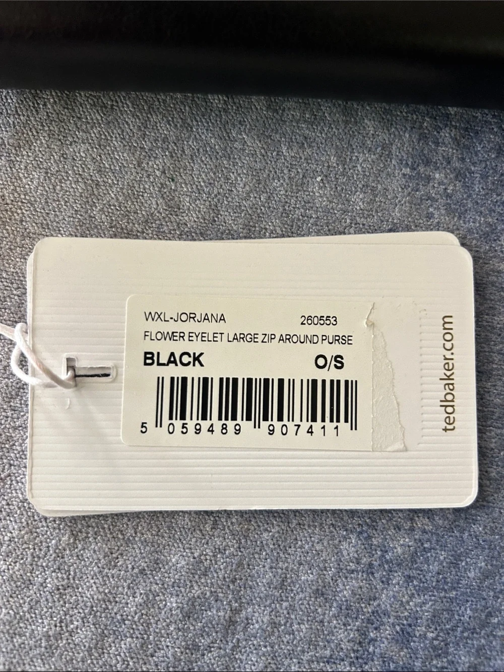 Ted Baker Black Leather Zip Wallet with Gold Logo